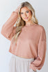 Cropped Corded Pullover in peach