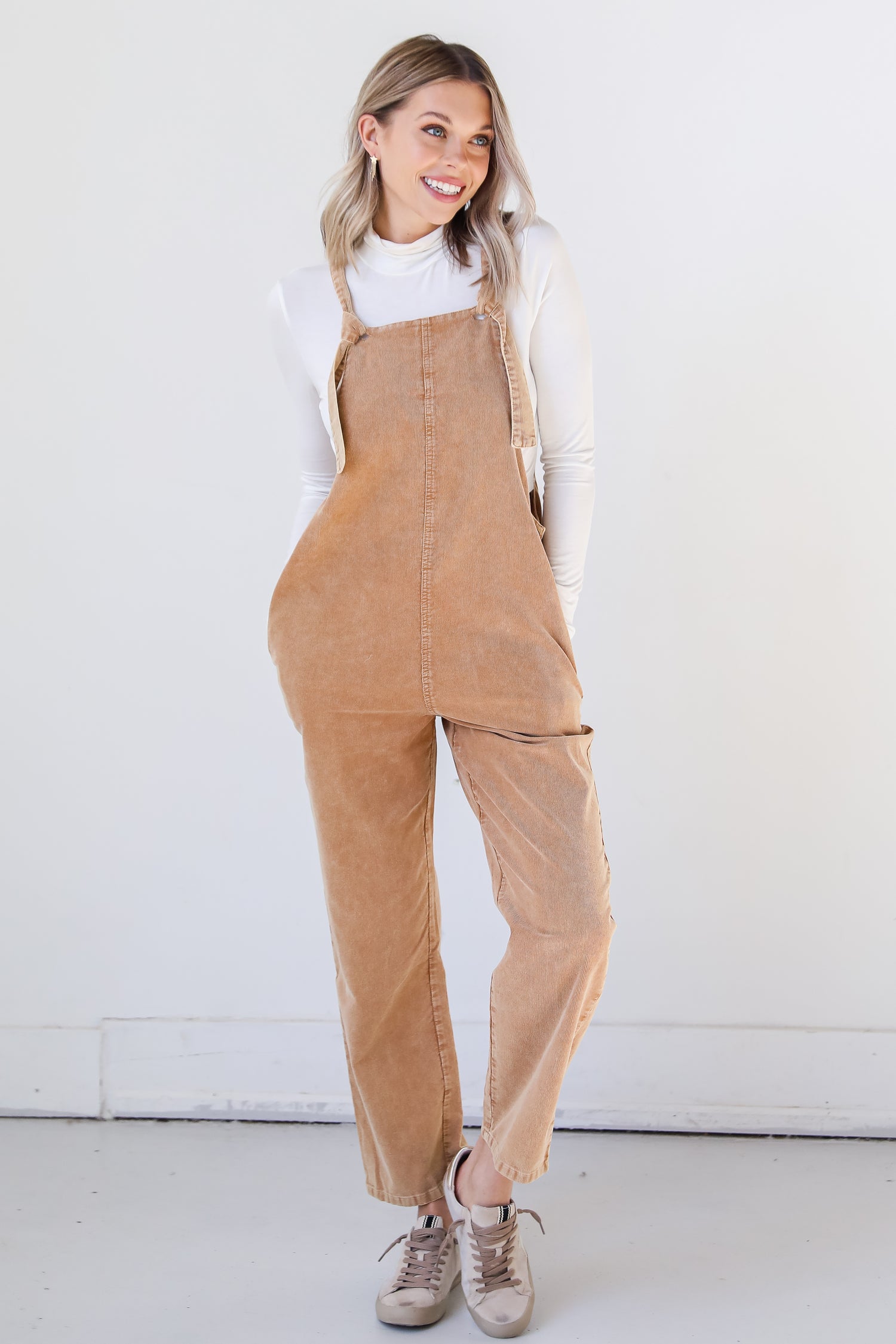 Corduroy Overalls on model