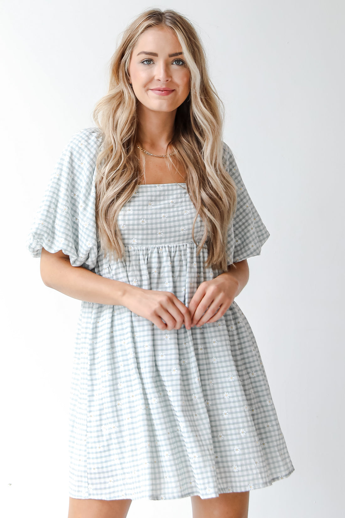 gingham mini dress