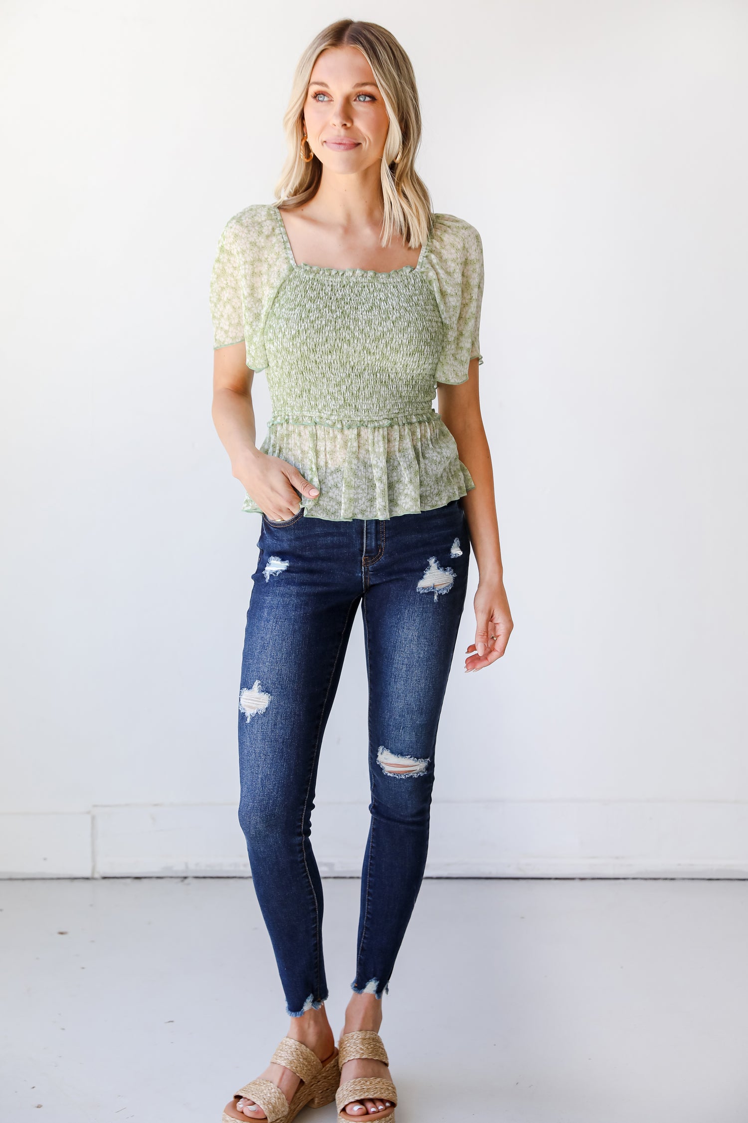 Distressed Skinny Jeans front view