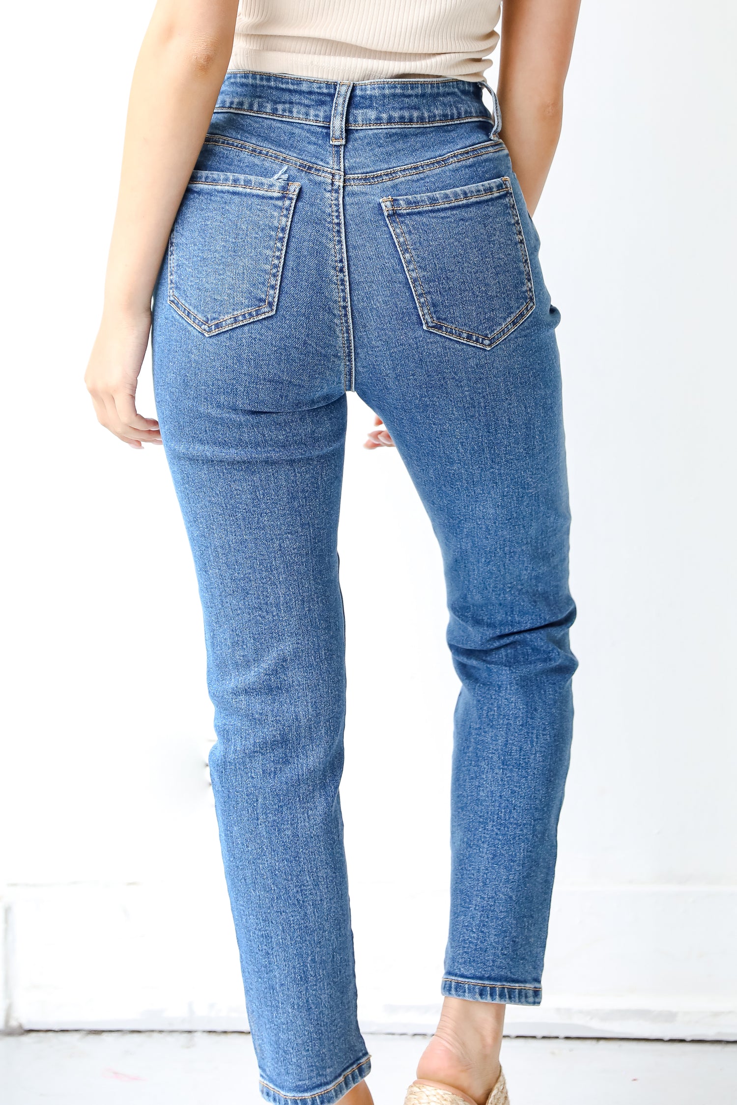 Distressed Mom Jeans back view