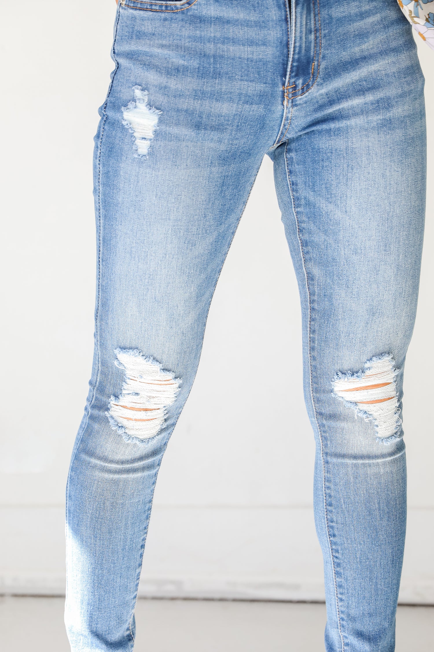 Distressed Skinny Jeans close up