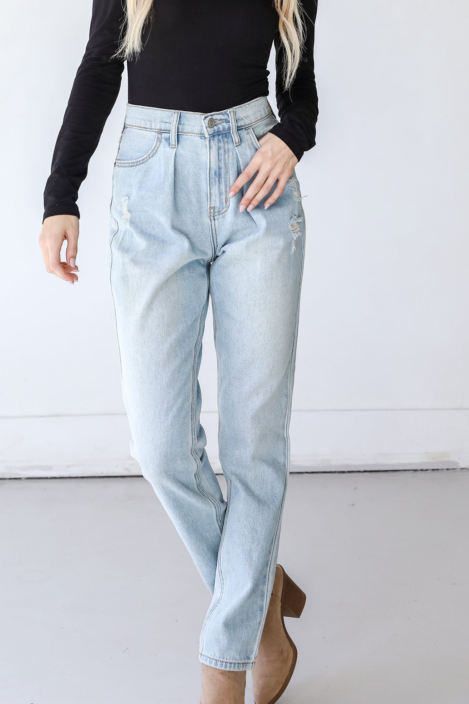High-Rise Straight Leg Jeans