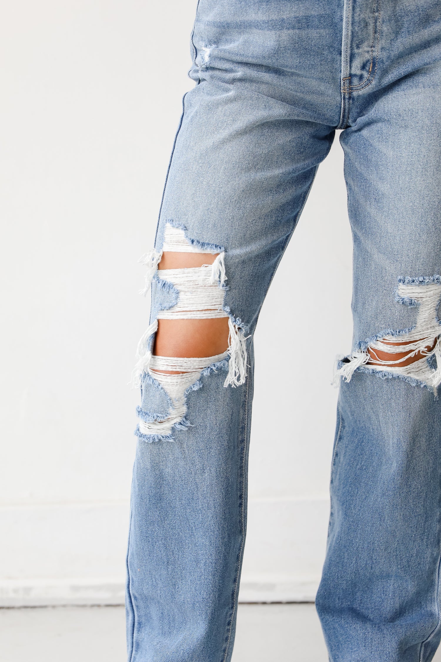 High Waisted Dad Jeans close up