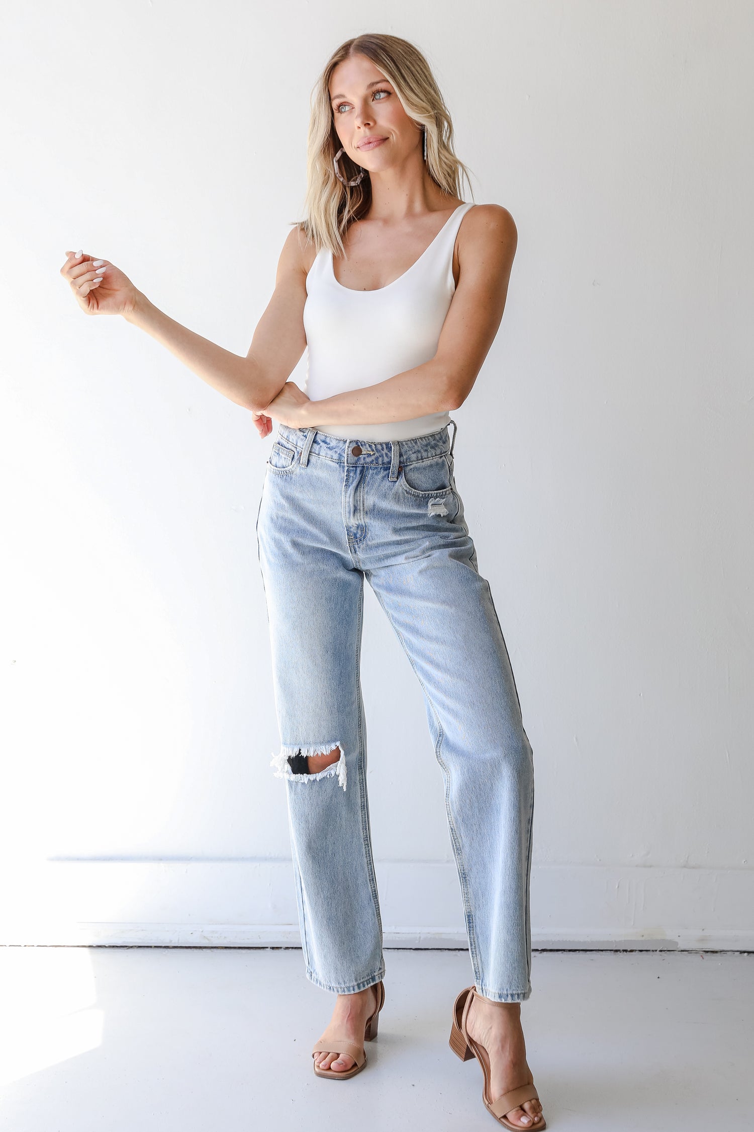 Distressed Straight Leg Jeans from dress up
