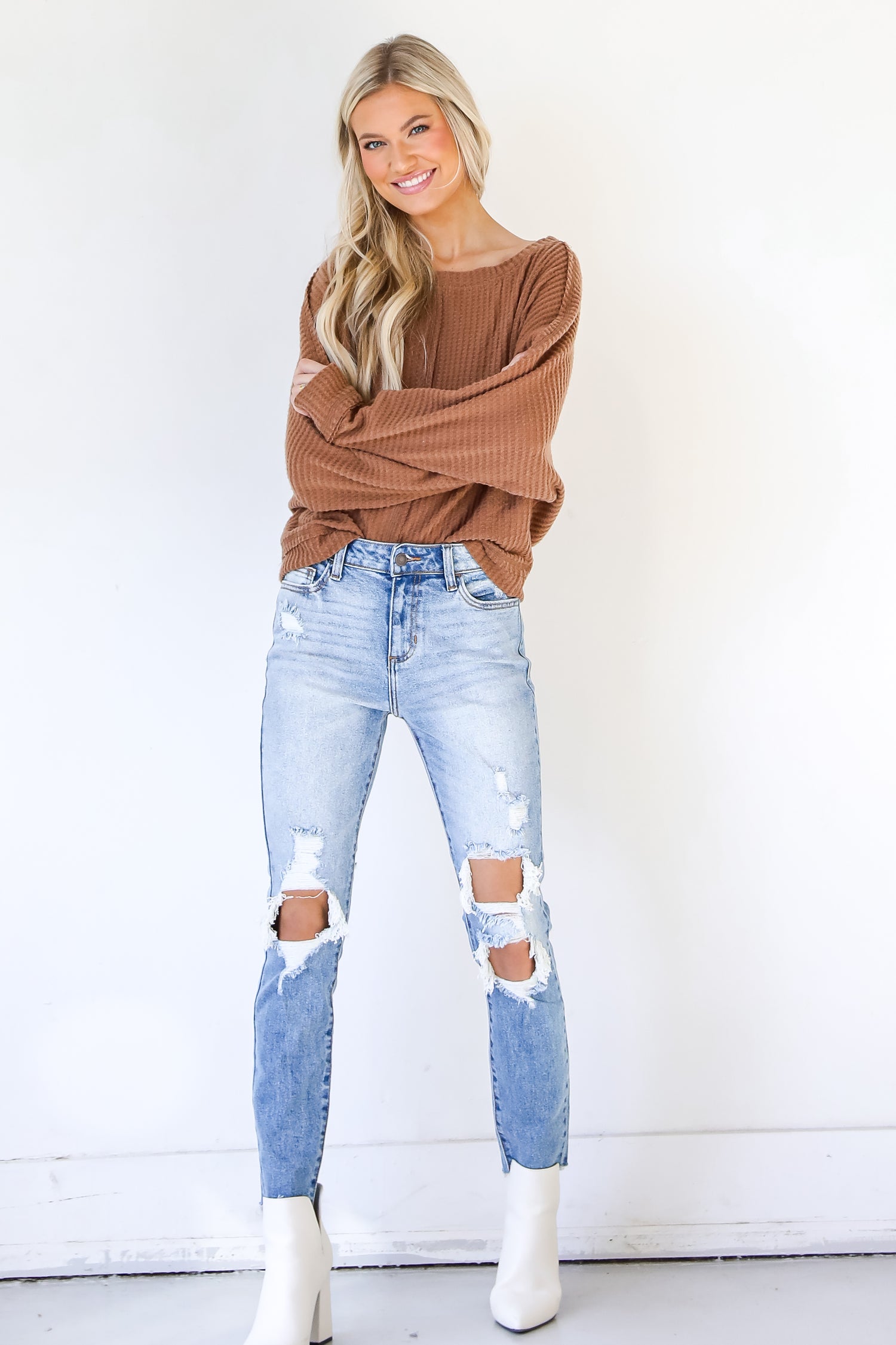 Distressed Skinny Jeans front view