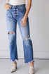 Distressed Straight Leg Jeans