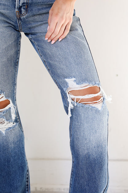 Distressed Dad Jeans close up