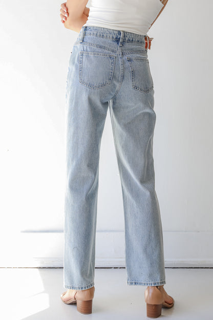 Distressed Straight Leg Jeans back view