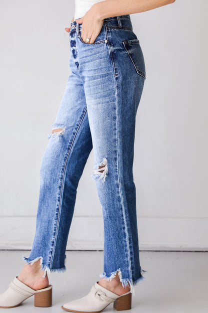 Distressed Straight Leg Jeans side view