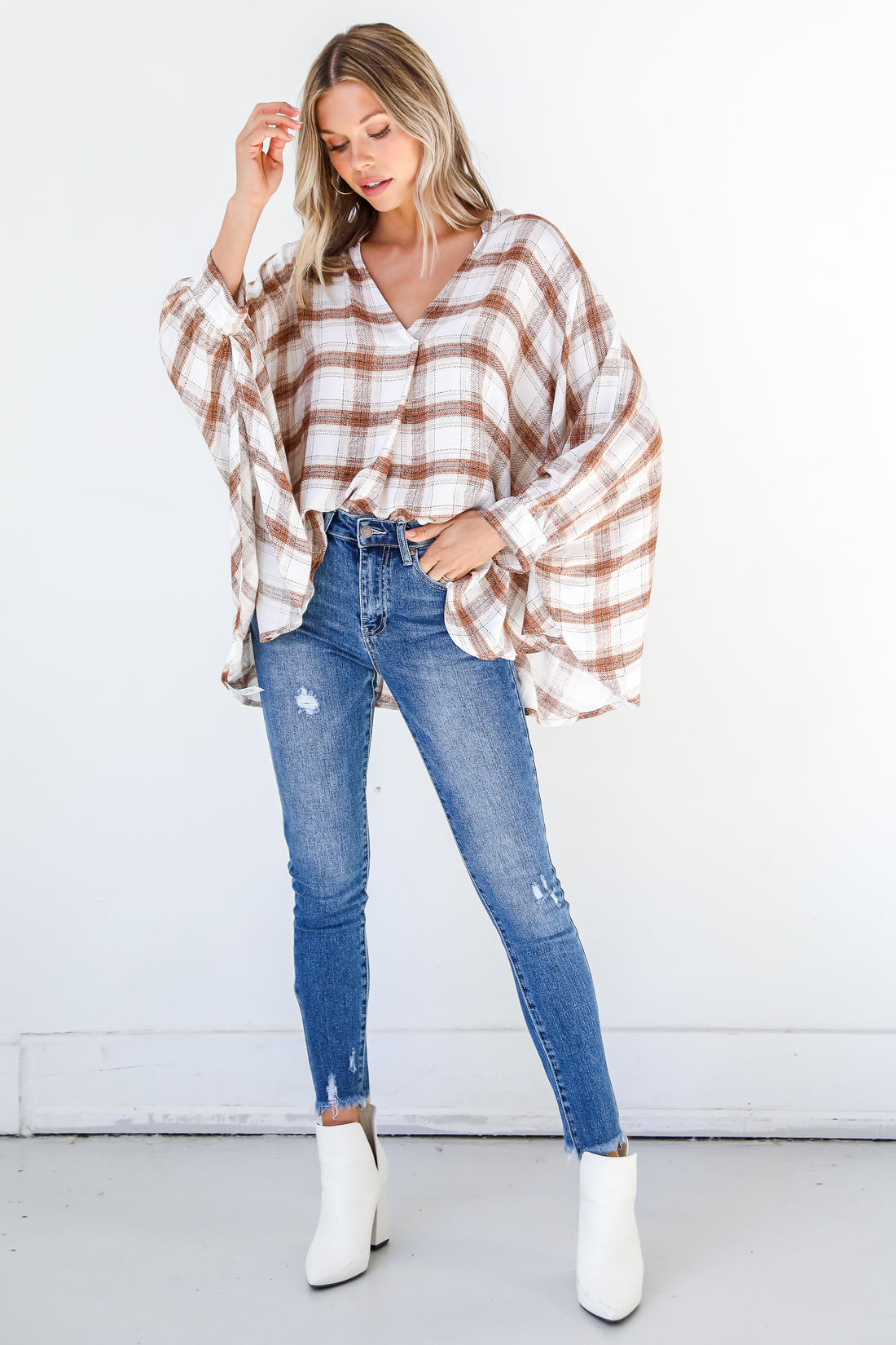 Distressed Skinny Jeans on model