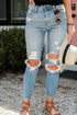 High Waist Distressed Skinny Jeans