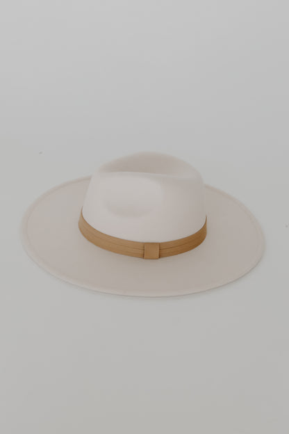 Wide Brim Fedora Hat flat lay