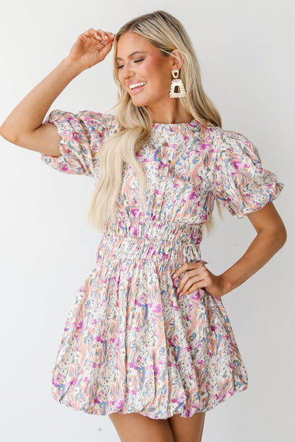 Floral Bubble Mini Dress