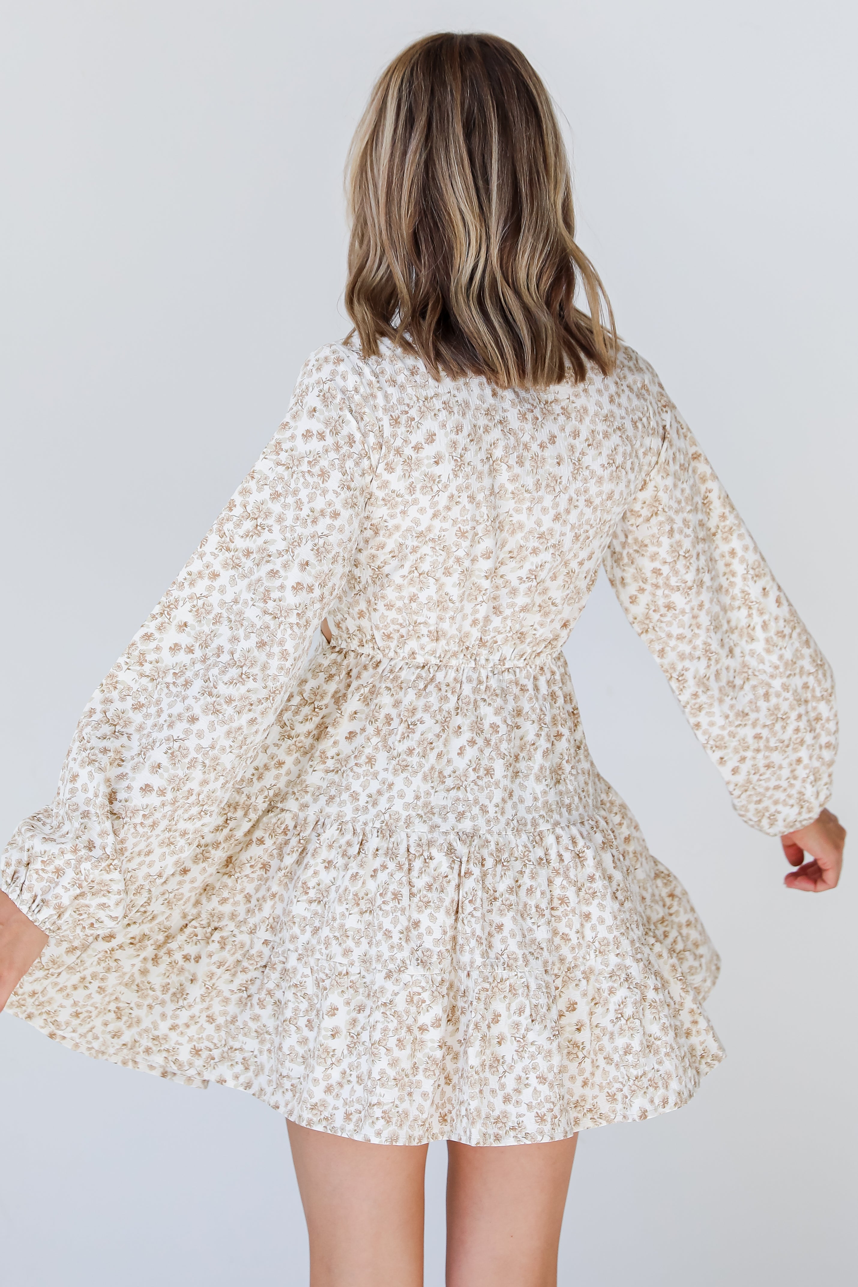 Floral Cutout Mini Dress back view