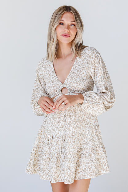 Floral Cutout Mini Dress on model