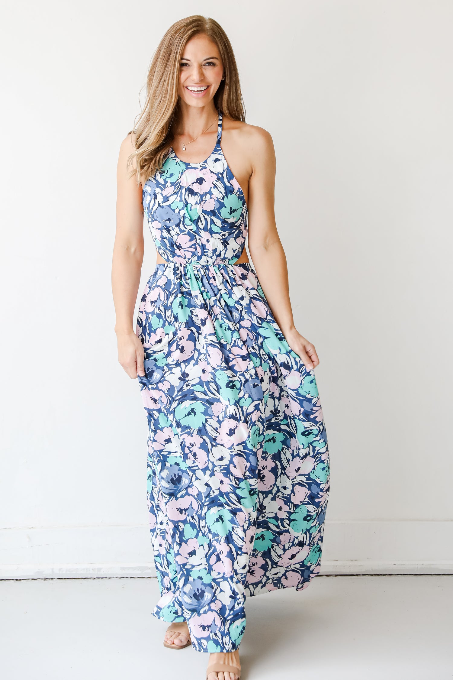 Halter Maxi Dress on model