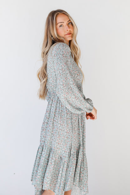 Floral Midi Dress side view on model