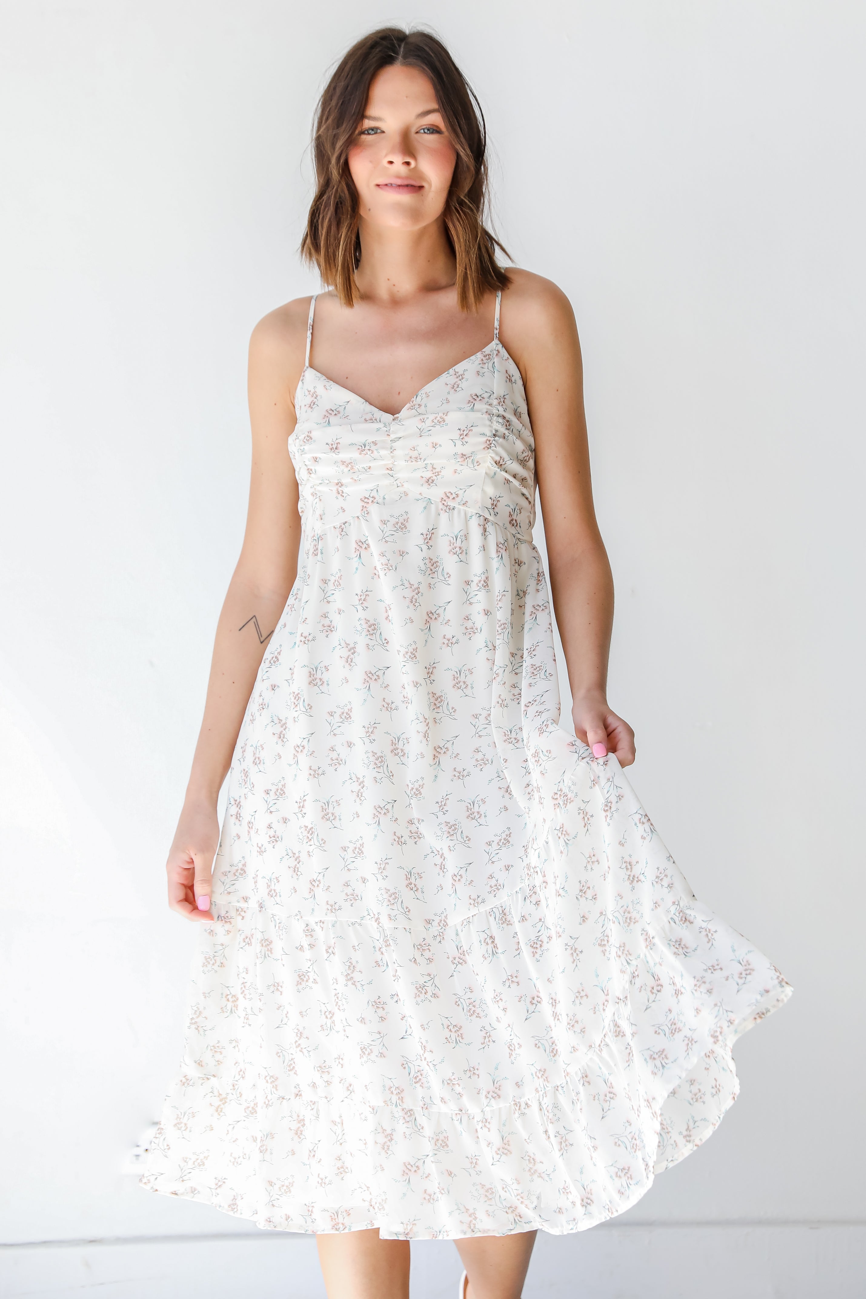 Floral Midi Dress front view