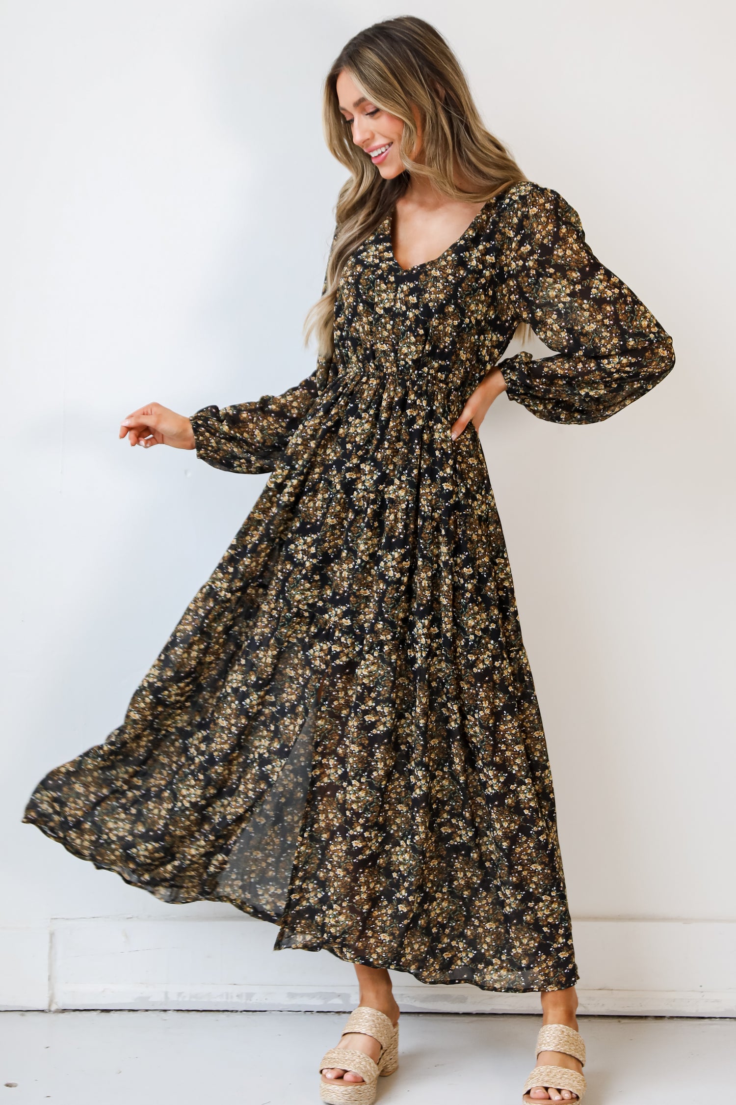 Floral Maxi Dress on model