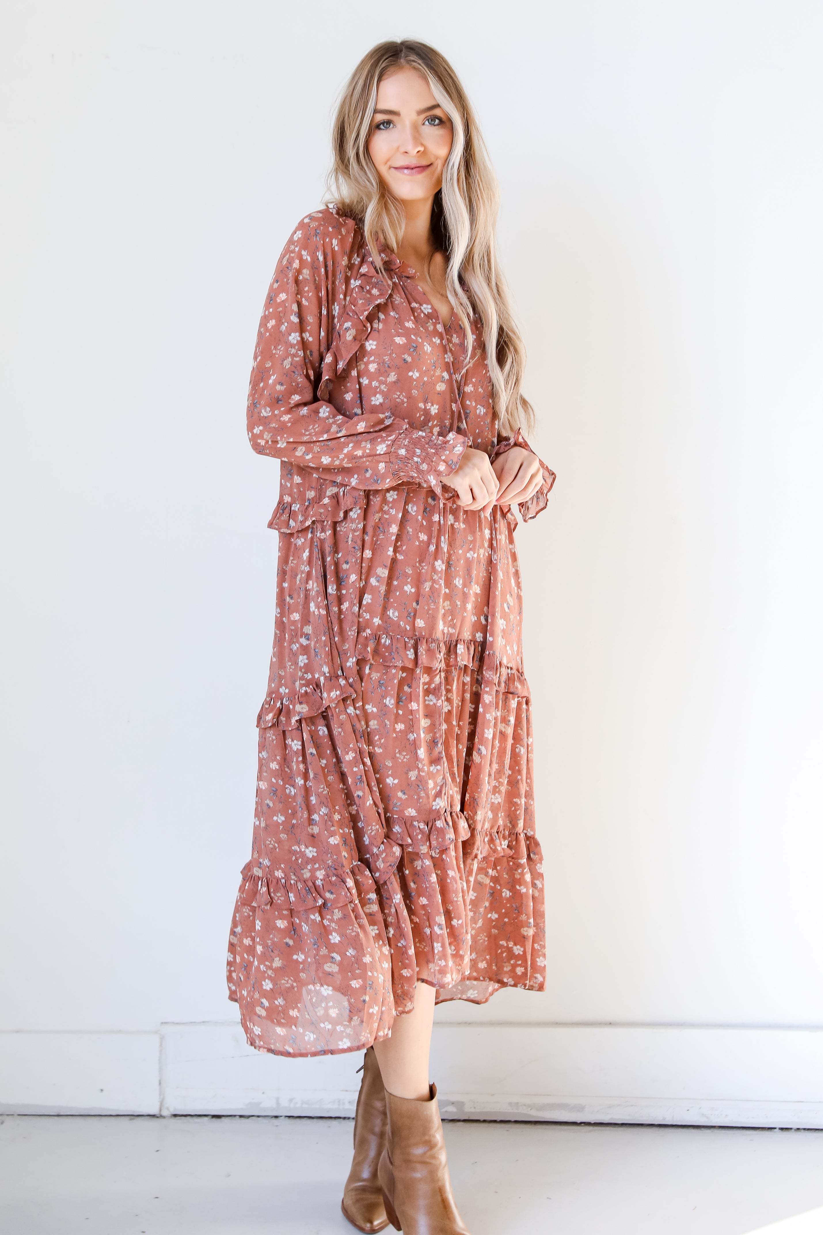 Floral Maxi Dress on model