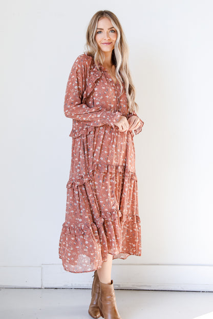 Floral Maxi Dress on model