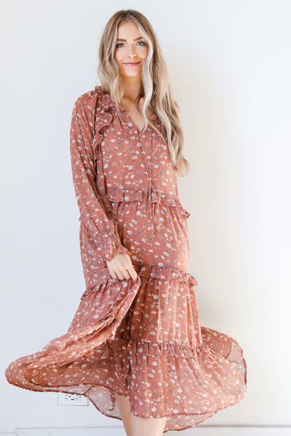Floral Maxi Dress on dress up model