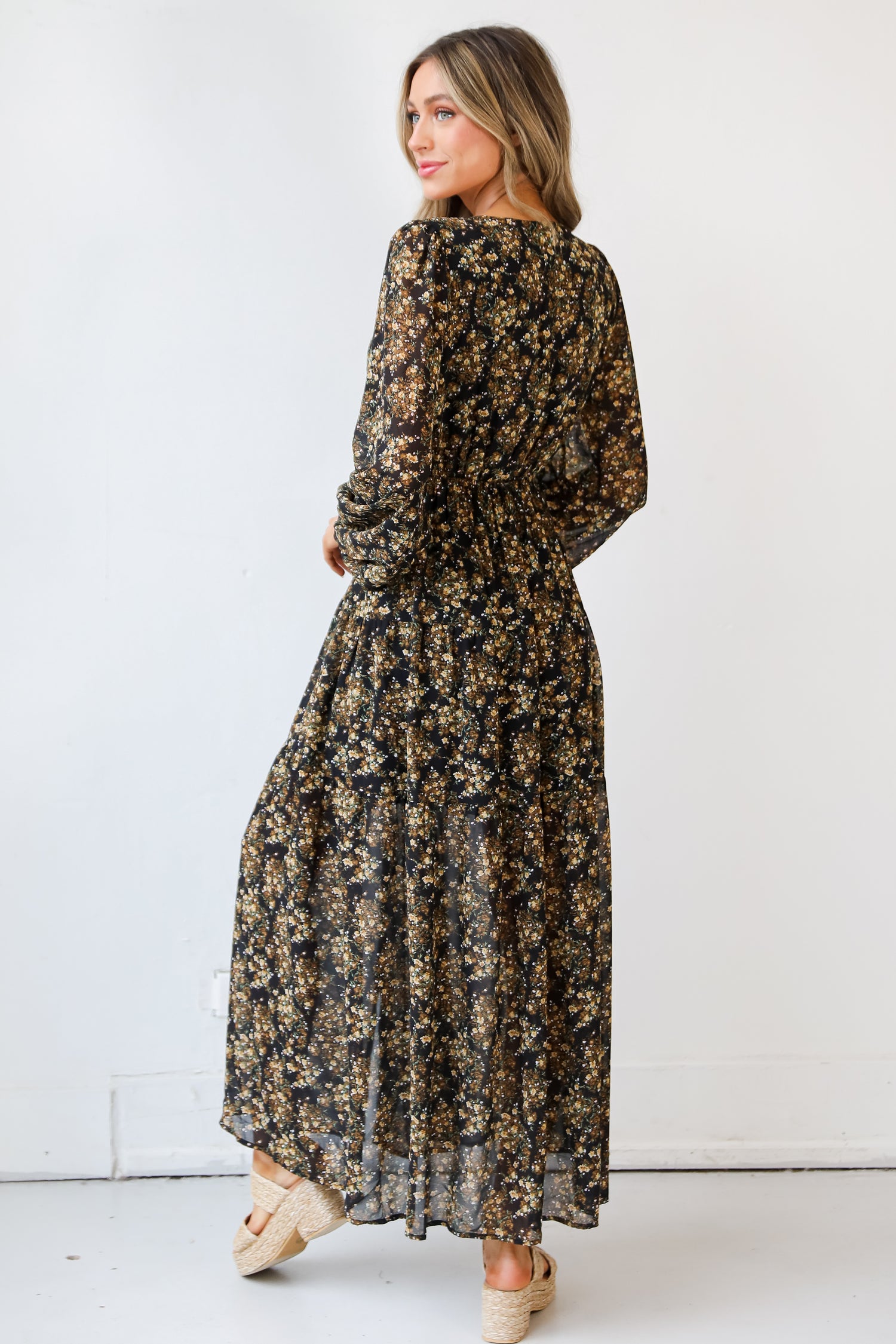 Floral Maxi Dress back view