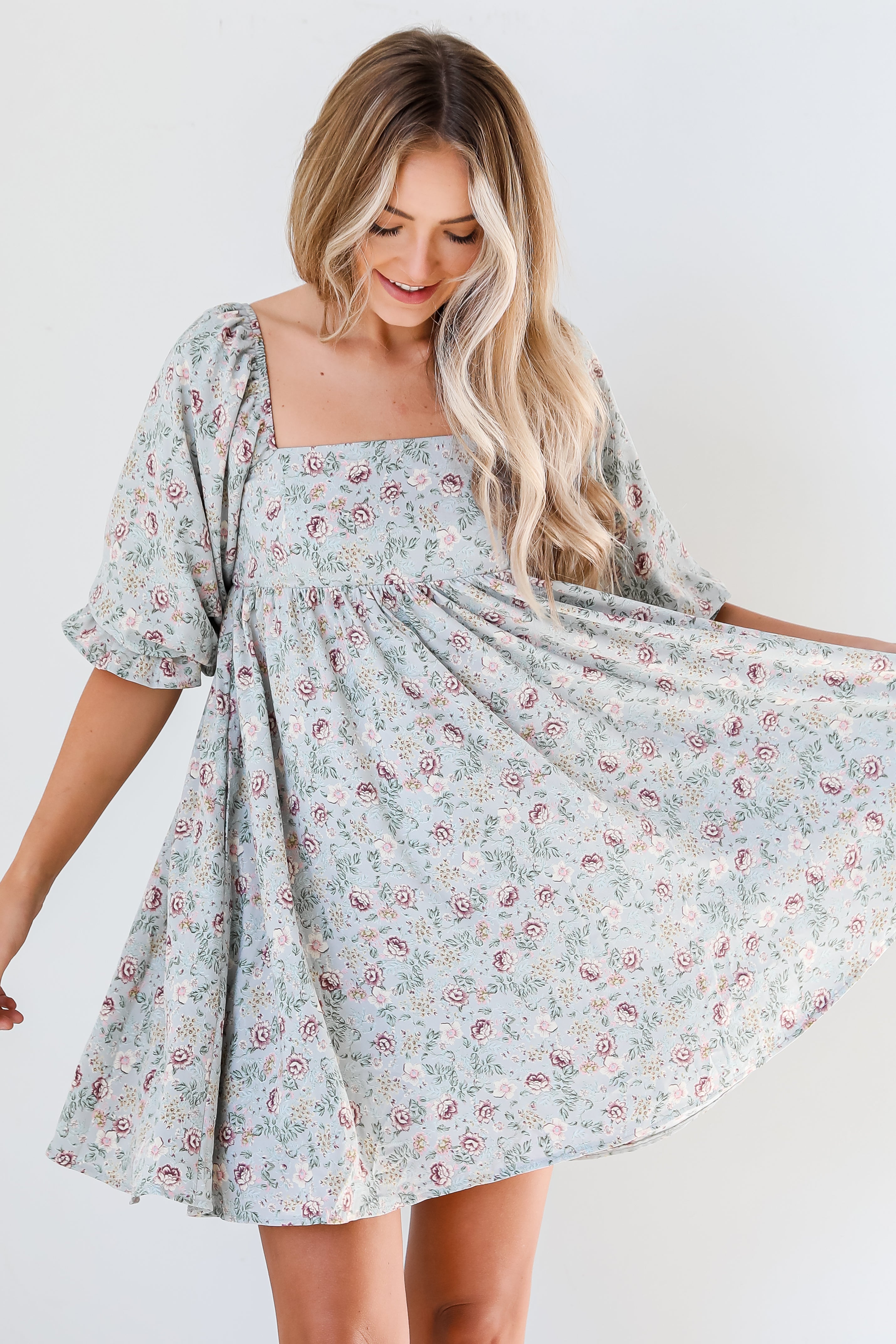Floral Babydoll Mini Dress