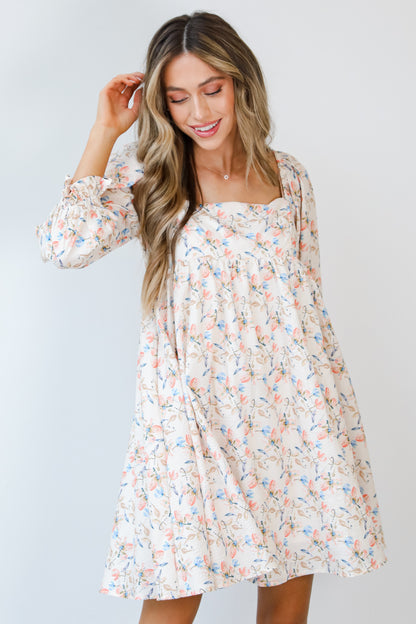 Floral Babydoll Mini Dress front view
