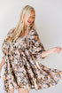 black Floral Babydoll Mini Dress