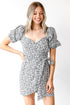 black floral mini dress