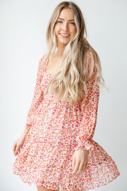 Floral Mini Dress on model