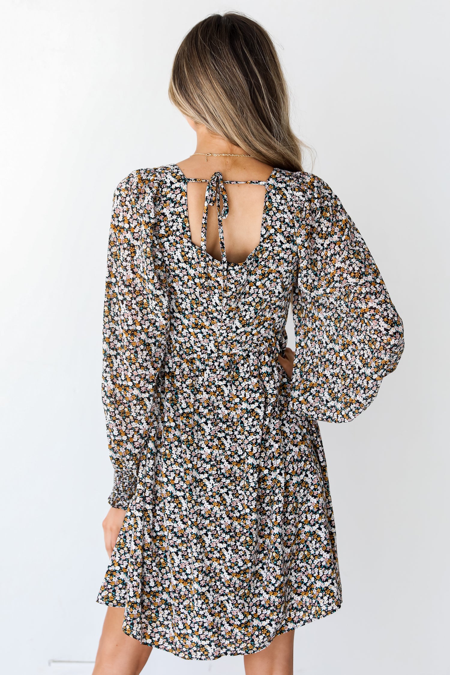 Floral Mini Dress back view