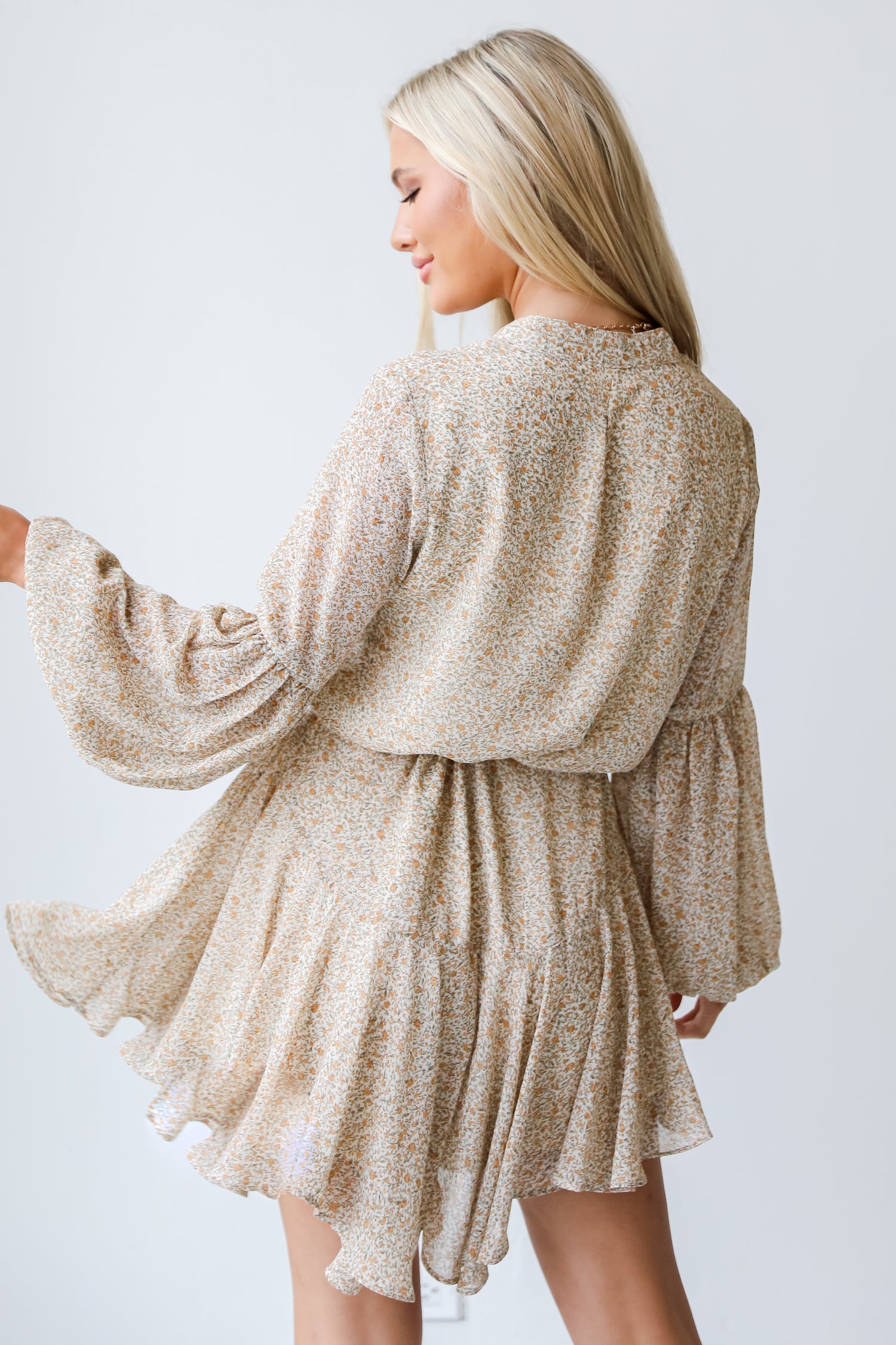 Floral Mini Dress back view