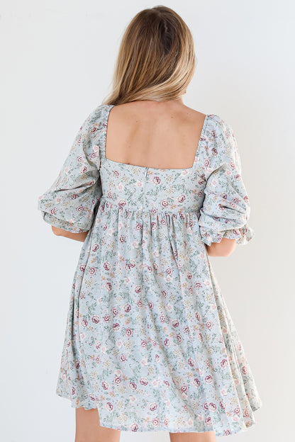 Floral Babydoll Mini Dress back view