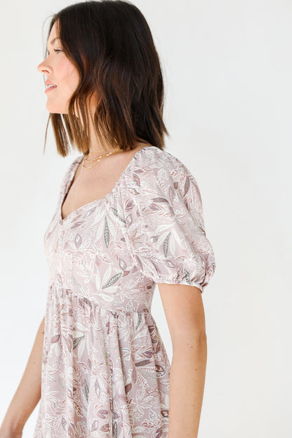 Floral Midi Dress on dress up model