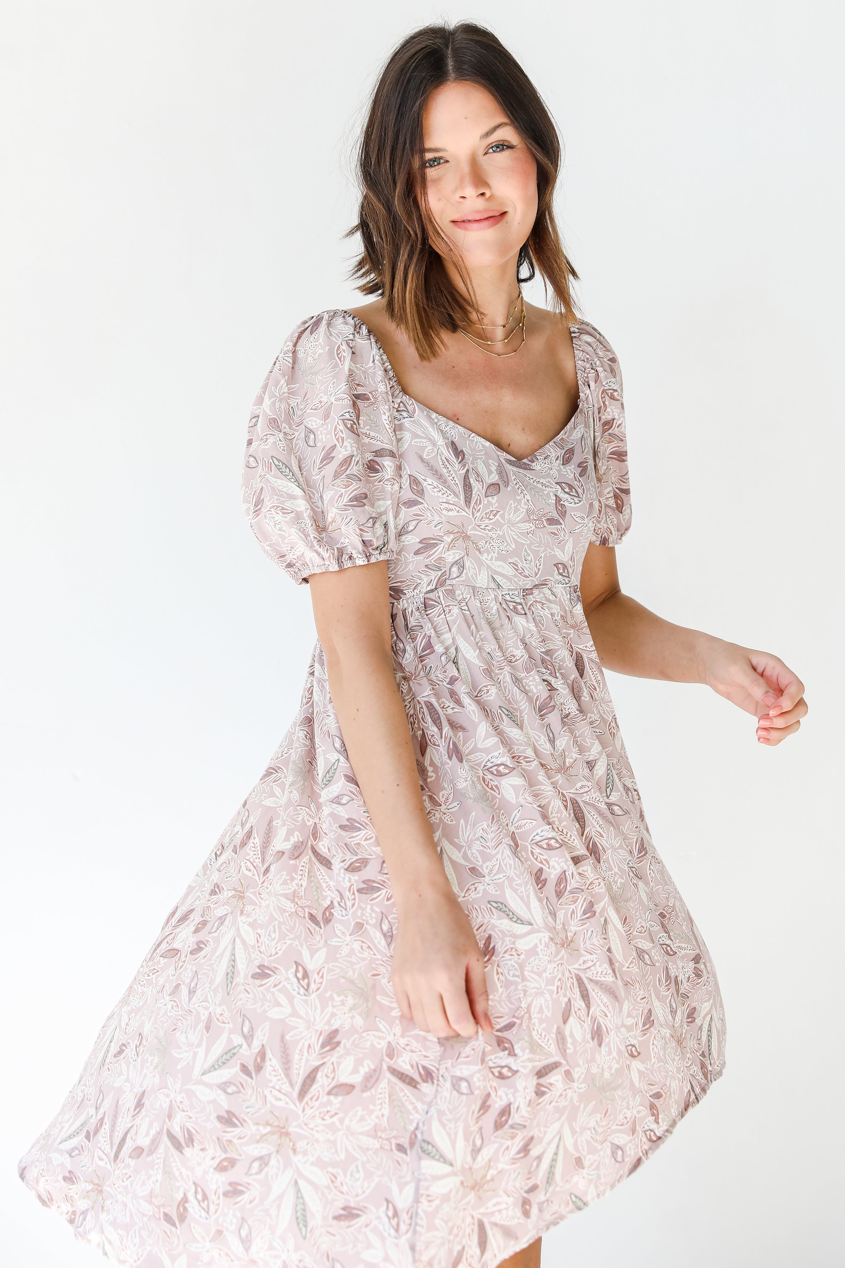 Floral Midi Dress on model