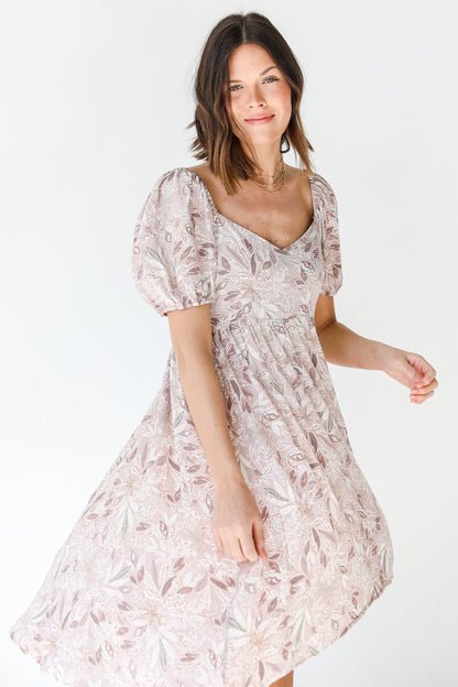 Floral Midi Dress on model