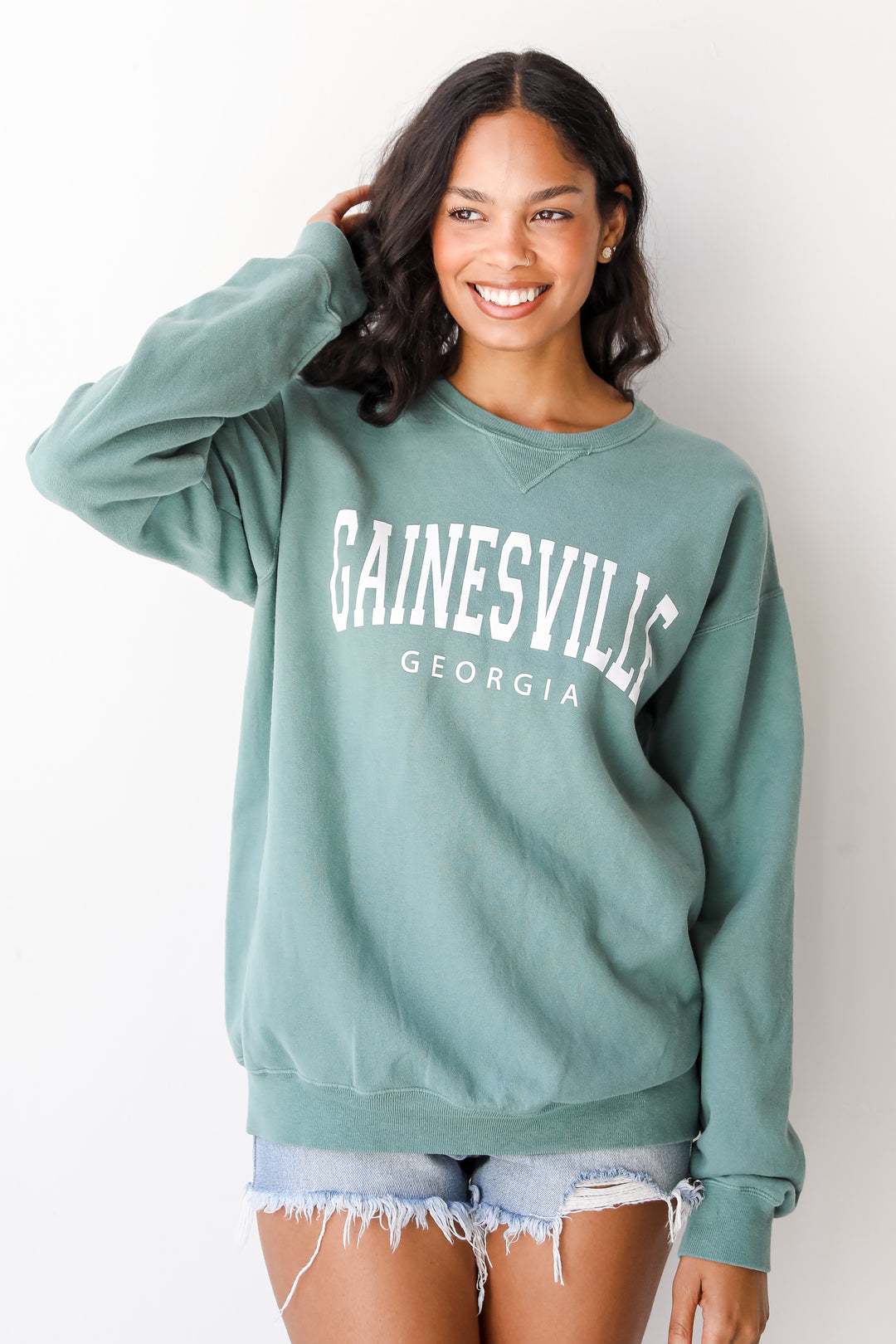 Seafoam Gainesville Georgia Sweatshirt. Graphic Sweatshirt. Oversized Comfy Sweatshirt