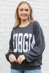 black Georgia Corded Pullover