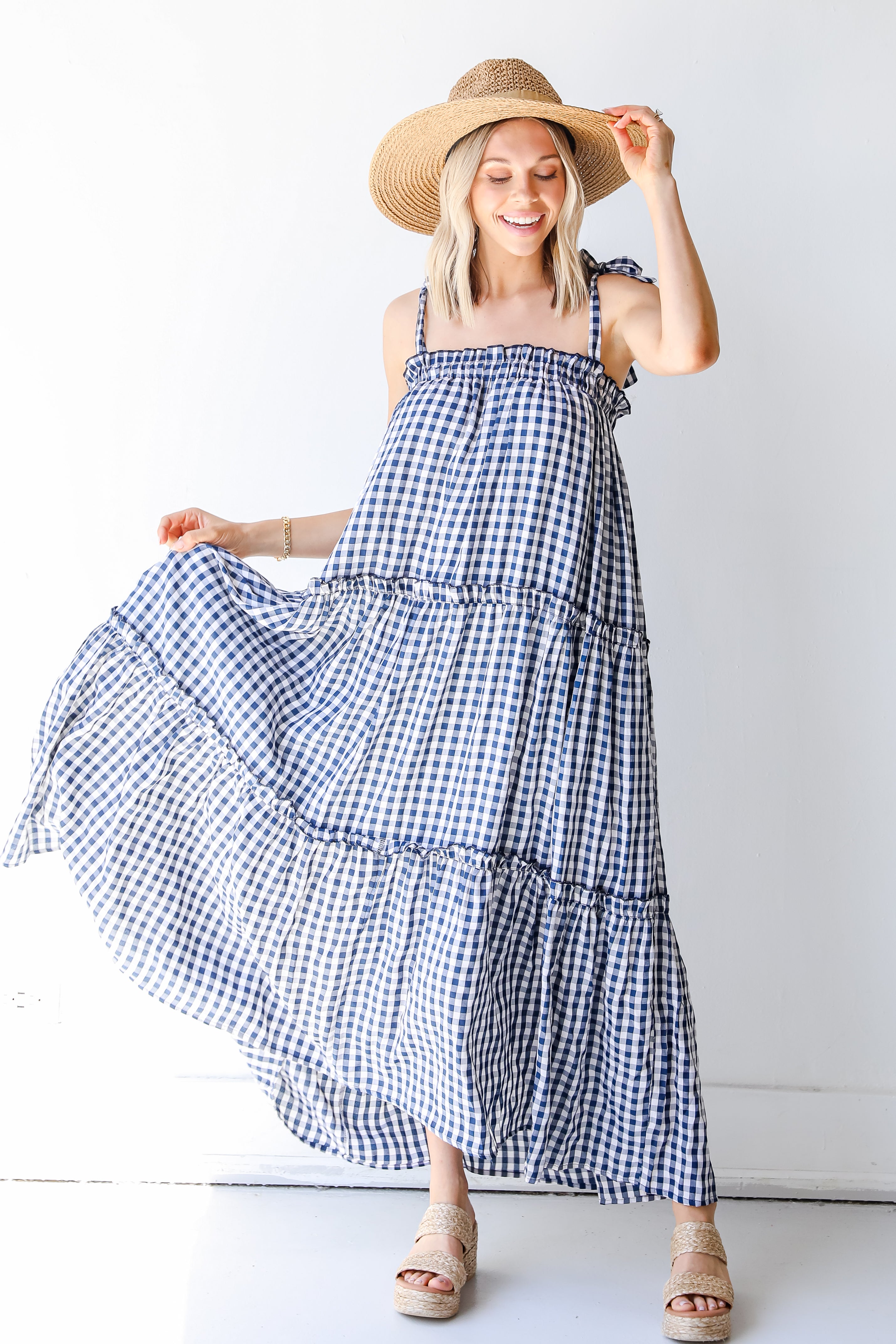 FINAL SALE - Perfect Dream Gingham Maxi Dress
