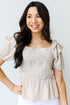 Gingham Smocked Blouse