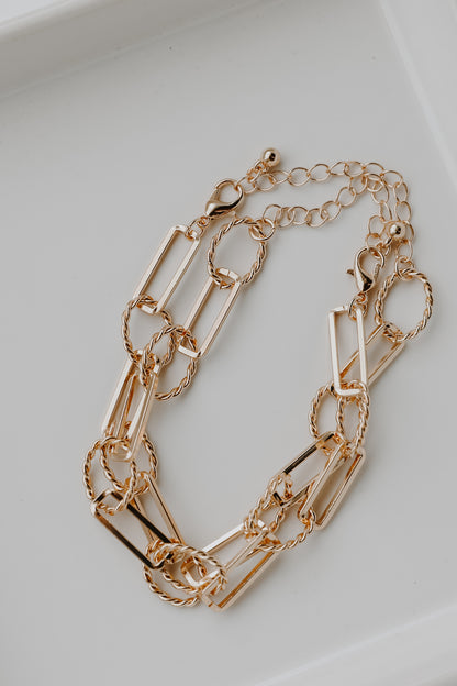 Layered Chain Bracelet flat lay