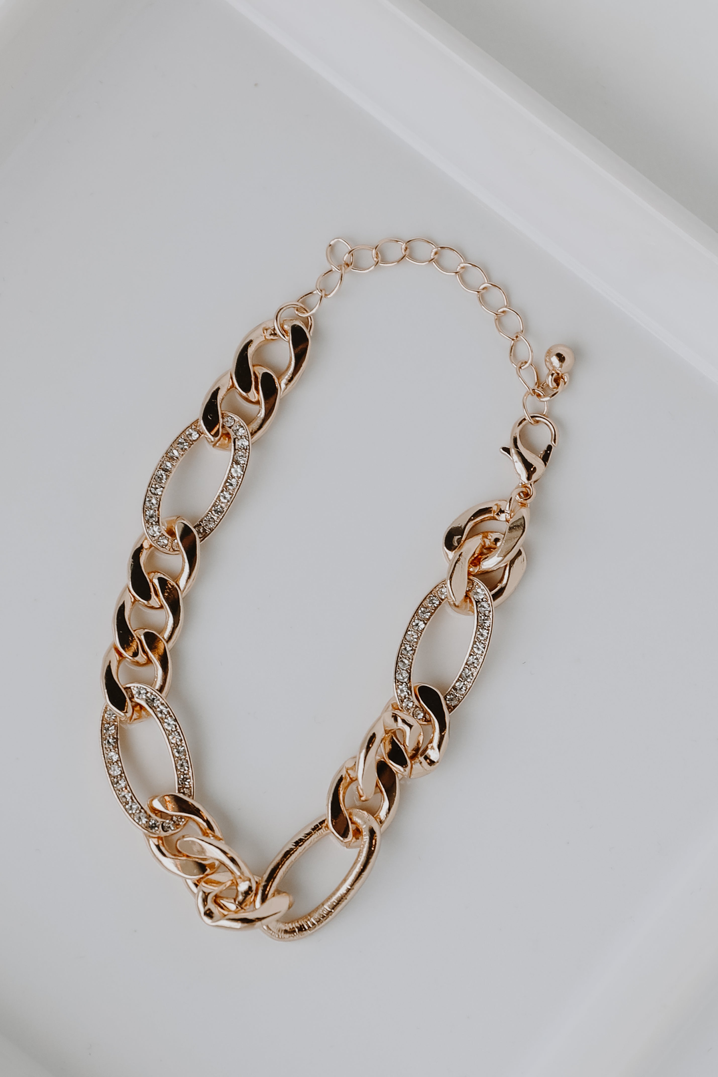 Gold Rhinestone Chain Bracelet from dress up