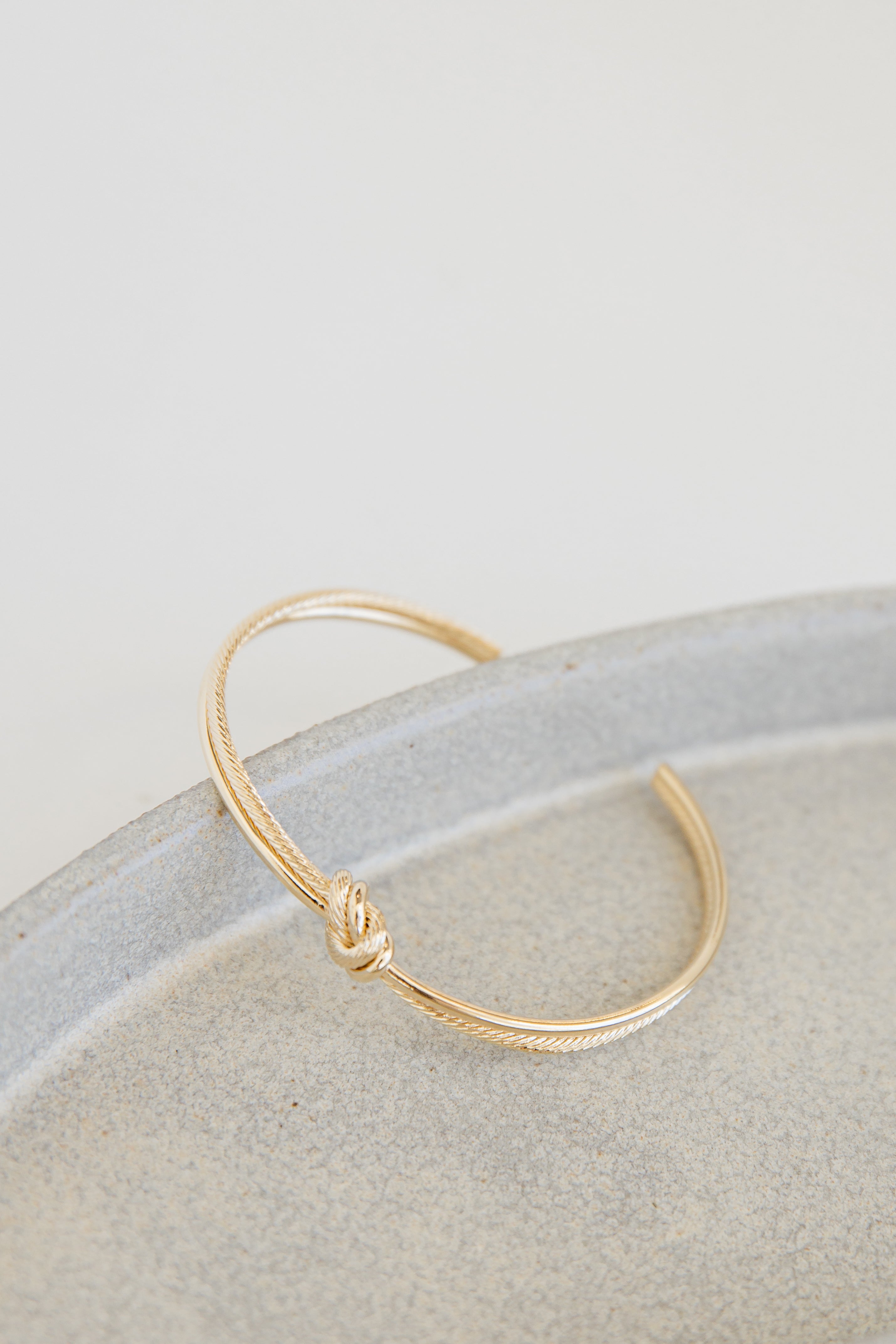 Gold Knot Cuff Bracelet close up