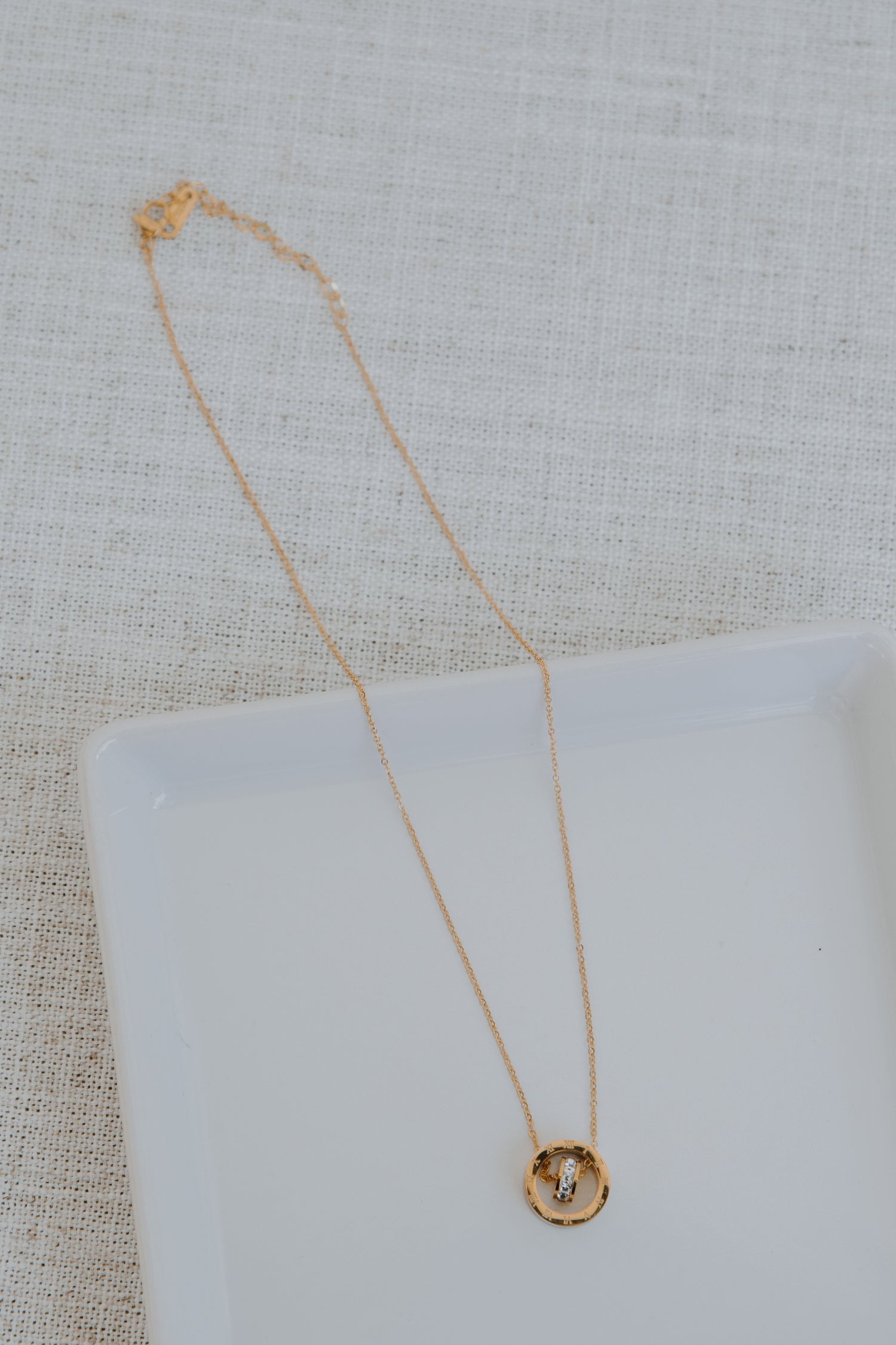 Gold Necklace flat lay