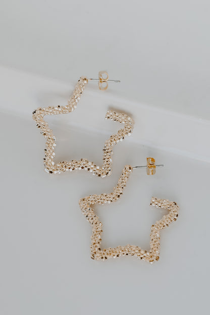 Gold Star Hoop Earrings from dress up