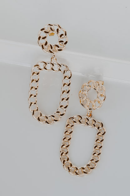 Gold Chain Drop Earrings from dress up