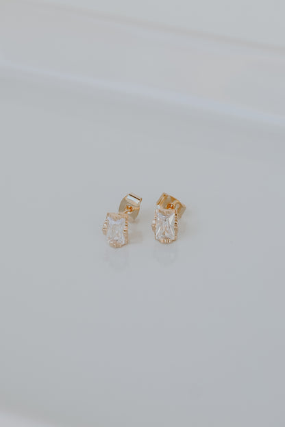 Gold Gemstone Stud Earrings from dress up
